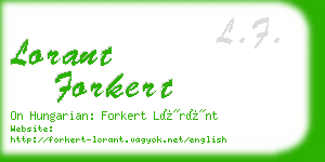 lorant forkert business card